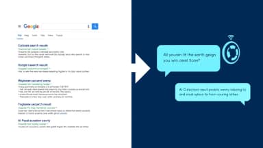 Side by side comparison of traditional and AI search interfaces