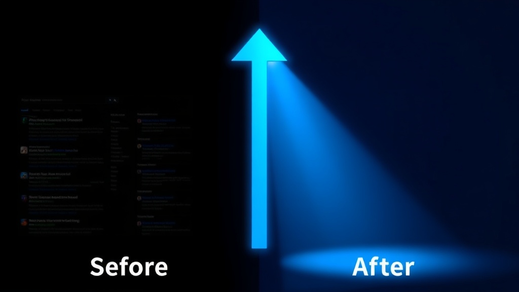 Before and after transformation showing business visibility improvement through AEO