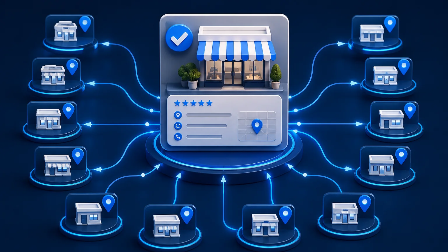 Verified local business profile distributing to an organized network of directory listings