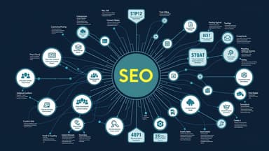 Map with location pins, search bar, and local business icons representing comprehensive local SEO strategy for 2026