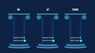 Side-by-side comparison showing consistent vs inconsistent NAP data across business directory listings with checkmarks and X marks